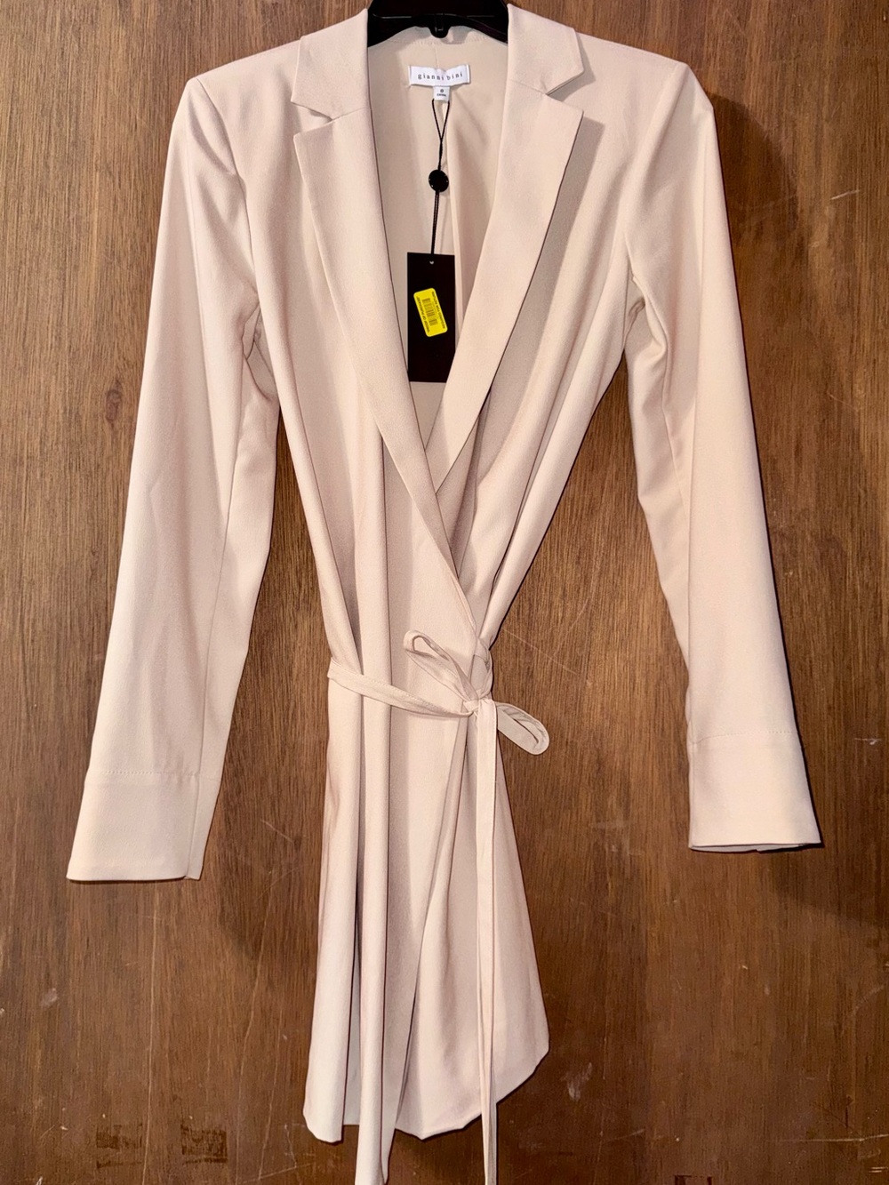 Gianni Bini Cream Wrap Blazer with Self-Tie Waist